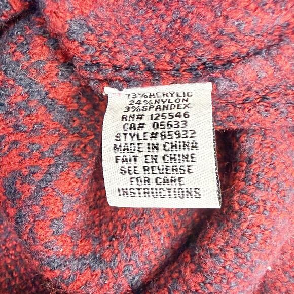 Habitat Mock Neck Sweater Womens Small Red Fair Isle Cozy Knit Pullover Holiday - Picture 9 of 14